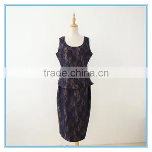 Shantung Lace Combination Classic 3 Pieces Skirt Church Suit For Women thumbnail-4