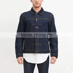 Dark Blue Casual Denim Custom Shirt Style Jacket Coat for Men thumbnail-1