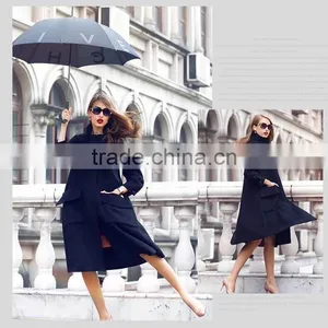 100% Hand Made Classical Black Winter Women Coat thumbnail-2