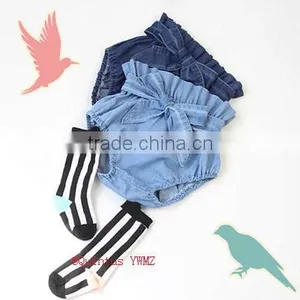 Denim Boutique Children's Clothing Bow Shorts Denim Shorts Girls Ruffle Shorts thumbnail-1