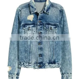 2017 New Arrival Wholesale Cheap Blue Denim Jacket Women thumbnail-4