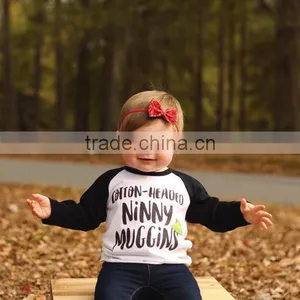 Wholesale Children's Boutique Clothing Long Sleeve Contrast Color T-shirt With Letter Printing 2016 Autumn Kid Clothes thumbnail-1