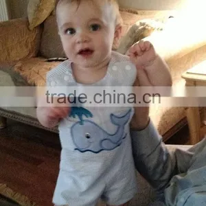 Baby Boy Shortall Newborn Boys Rompers Applique Boys Shirt thumbnail-2