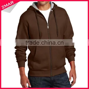 Men's Clothing Wholesale Custom Design Men Blank Fleece Zip Up Gym Hoodie thumbnail-1