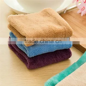 25X25CM Microfiber Coral Fleece Flannel Table Knit Hand Cloth thumbnail-3
