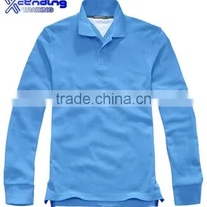 100% Cotton Men's Long Sleeve Polo Shirts thumbnail-1