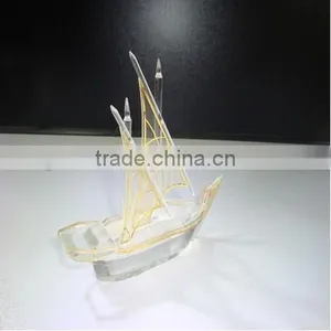 Noble Customized Made Islamic Ramadan Gift Crystal Arab Dhow With Logo thumbnail-1