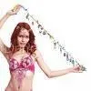 Multi - Color Calico Belly Dance Cane Decorated With Peacock Shaped Paillette thumbnail-1