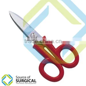 Professional Stainless Steel Multipurpose Plastic Handle Scissors Red Color B-PHS-51 thumbnail-1