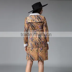 B40991A 2017 New Fashion Women Clothing Suede Long Printing Coat thumbnail-5