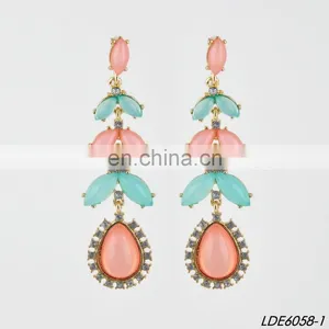 Opal Stones Ping&mint Earrings Ivy Branch Earrings Wholesale Gold Jewelry thumbnail-1