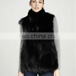 Stand-collar Fox Fur Vest,black/quality Supplier+OEM+ODM thumbnail-3