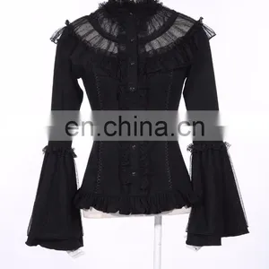 Gothic Flared Long Sleeve Shirt With Flared Sleeves thumbnail-1