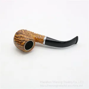 140 mm Length Wooden Resin Short Tobacco Pipe With Marble-pattern Head for Smoking thumbnail-3