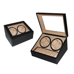 Watch Winder Drawer Custom Black Automatic Watch Winder Box thumbnail-2
