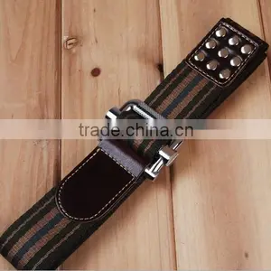 Man and Boys Fashion Woven Jeans Belt With Studded thumbnail-1