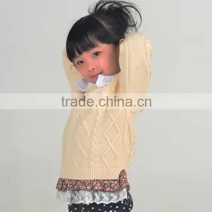 Anti-shrink Knitted Pattern Jumper Girls Polo Pullover Sweater Dress thumbnail-4