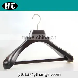 CY-651custom Garment Wooden Cloth Hanger Wooden Suit Hanger With Trousers Clips thumbnail-5