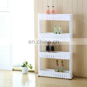 Amazon Hot Sale 3 Levels Slide Out Kitchen Storage 3 Tiers Organizer Kitchen Pantry Storage Plastic Storage Rack With Wheels thumbnail-5