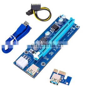 Ver 008c Pci-e Riser 16x To 1x Powered Adapter Molex Card 60cm Extension Cable For Gpu thumbnail-1