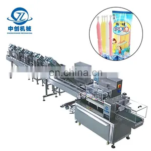 Multi Piece Sticks Chocolate Bars Full Automatic Pillow Wrap Packaging Pillow Type Film Roll Ice Pops Flow Packing Machine thumbnail-1