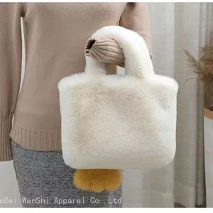 34Cute Plush Bag Female Sweet Student Handbag Girl Tote Bag Niche Single Shoulder Oblique Cross Bag Hairy Hot Large Capacity Female Bag thumbnail-3