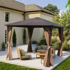 3*3m Sunshade Waterproof Gazebo Outdoor Use With Curtain and Net thumbnail-1