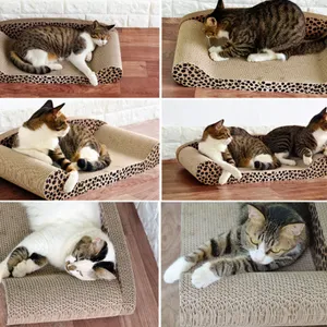 MEOW LOVE Custom 24 Inch Cat Scratcher Cardboard Sofa Extra Large Size Cat Scratcher for Indoor Cats thumbnail-3