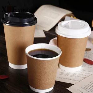 Single/double Wall Cup White Coffee Paper Cup Disposable Custom Design Accept White Paper Cup With Lid thumbnail-5