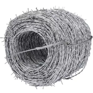 Hot Dipped Galvanized Barbed Wire 2.8mm Wire 120mm Spacing 250m Roll Tensile 500N/mm² thumbnail-3