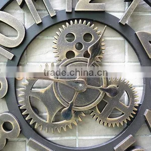 Handmade Oversized 3d Retro Rustic Decorative Luxury Art Big Gear Wooden Vintage Large Wall Clock on the Wall for Gift Most Popular thumbnail-5
