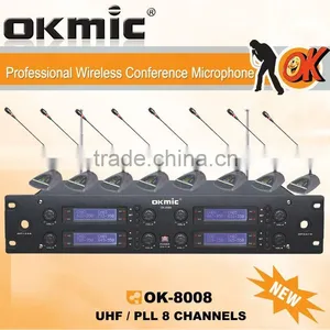 OK-8008 UHF/PLL 8 Channel Wirelesss Microphone System thumbnail-1
