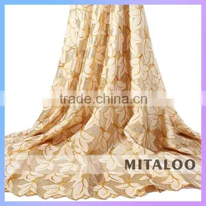 Mitaloo New Design Bridal Lace African Beaded Sequin Organza Lace Fabric MOG0174 thumbnail-1