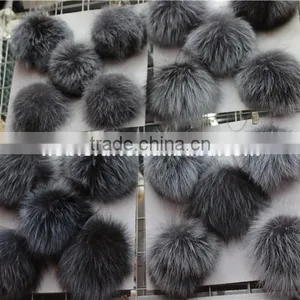 100% Silver Fox Fur Ball As Christmas Accessories and Decoration thumbnail-1