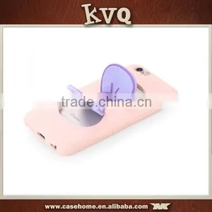 Cute Bunny Rabbit Ear Silicone TPU Soft Stand Cover Case for Iphone/samsung thumbnail-4