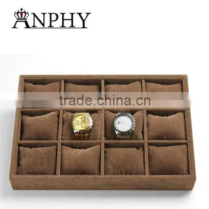 12 Grid Slots Brown Color Jewelry Organizer Watches Display Storage Box Case Gift Boxes Bracelet Display Shelf thumbnail-1