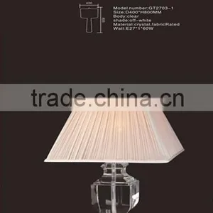 Led Light Crystal Table Decoration&light up Bar Table With Beige Fabric Shade thumbnail-1