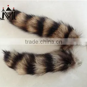 2014 Hot Selling 100% Genuine Raccoon Tails Keychain for Garment Accessories thumbnail-1
