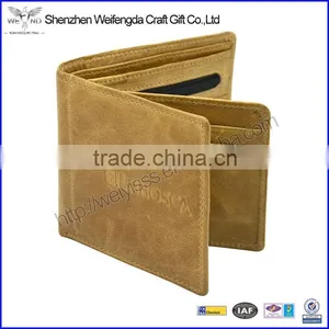 Top Grade Brown Cowhide Rfid Blocking Genuine Leather RFID Wallet thumbnail-5