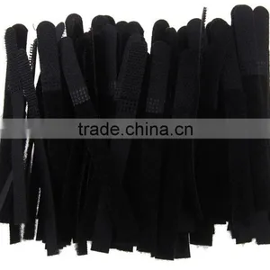 Black Reusable Hook And Loop Tape Cable Ties Tidy Straps Organiser thumbnail-1
