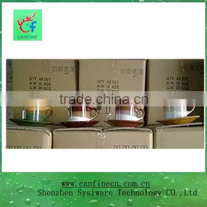 Stock Wholesale Zebra Ceramic Coffee 6 Coffee Cup and Saucer 220cc Stoneware Tea Set With Foam Package thumbnail-1