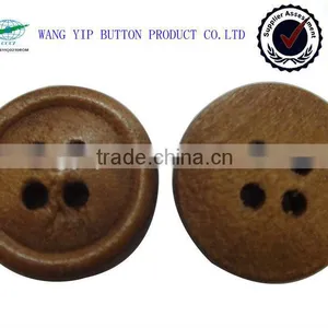 13mm Painted Brow 4 Holes Natural Wood Button thumbnail-1