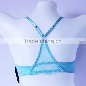 Girl's Cute Blue Spandex Cotton Convertible Sexy Model Bra thumbnail-2