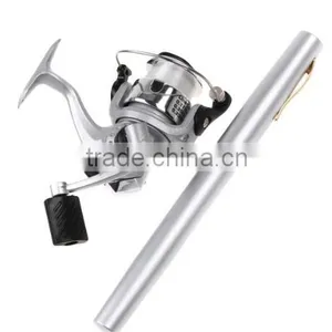 Mini Aluminum Saltwater Fishing Tackle Pocket Pen Fishing Rod Pole + Reel thumbnail-3