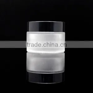 50g Empty Cosmetic Glass Jar Glass Bottle With Aluminum Black Cap thumbnail-2