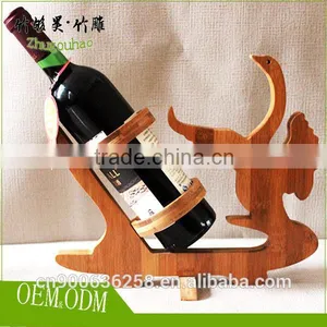 Bamboo Material Made Decorative Single Bottle Wine Rack thumbnail-3