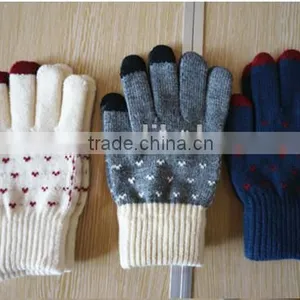 Unisex Wool Knitted Fingertips Touch Screen Gloves thumbnail-4