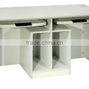 White Two Office Desk/computer Desk H-714 thumbnail-1