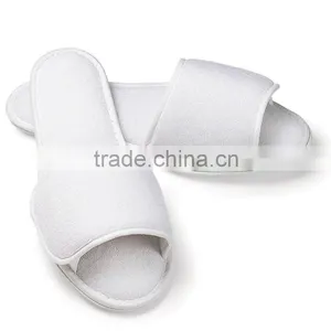 Open Toe Terry Slippers/ Spa Slippers/white Cheap Slippers for Hotel thumbnail-1