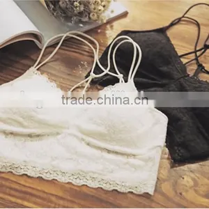 China Factory Beauty Young Lady Lace Trim Women Strap Bra thumbnail-5